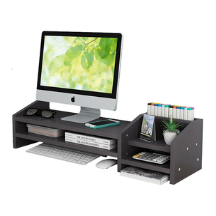 工位电脑增高架黑色显示器屏幕底座支撑架子抬高办公室桌面置物架