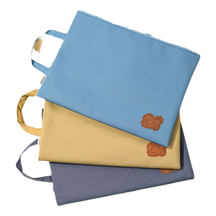 得力牛津布拉链袋A4加厚防水学生补习补课手提袋大容量拉链文件袋试卷整理分类收纳袋办公用品可定制文字logo