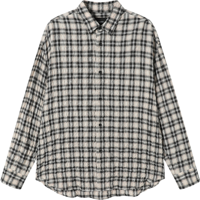 LEZORA天丝有机棉泡泡纱格纹衬衫