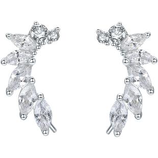 周六福星翼耳饰女S925银时尚甜美耳钉送女友本命年礼物