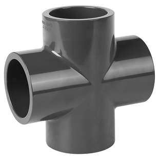 戎生UPVC美标等径正四通化工工业PVC管排水下水管件内插接头配件