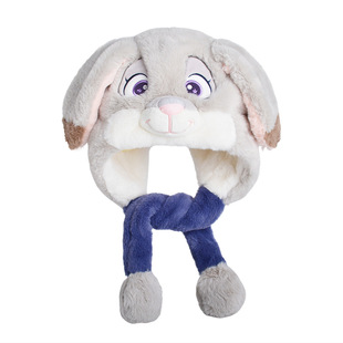 正版朱迪尼克帽子疯狂动物城耳朵会动闺蜜迪士尼秋冬女搞怪动耳帽