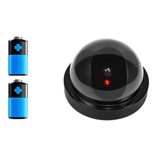 仿真摄像头模型室内外假监控器门口家用感应闪灯唬人半球形摄像头