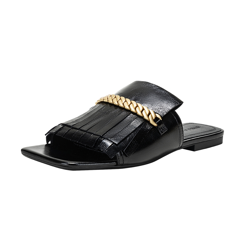 STELLA LUNA女鞋24SS官方新品CHAIN SEQUENCE  金属链条流苏凉拖