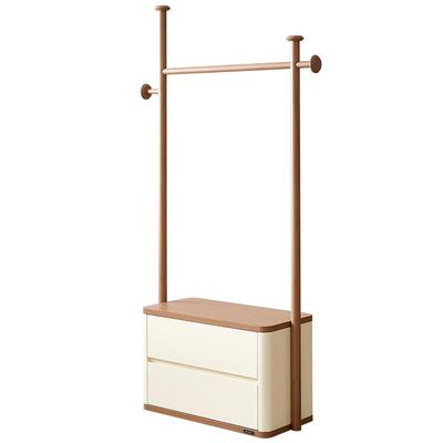 政府补贴全友家居中古风带抽衣帽架卧室落地挂衣架床边放衣神器