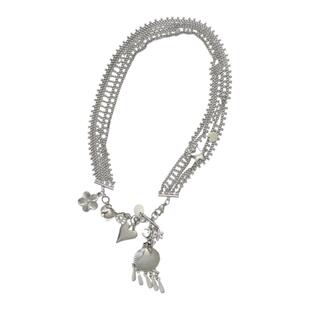 花筏NOTJUSTHIM《八分音符》银色项链钛钢原创设计流苏挂坠重工