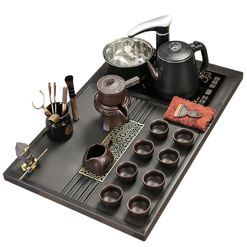 富通乌金石茶具套装整套茶具茶盘