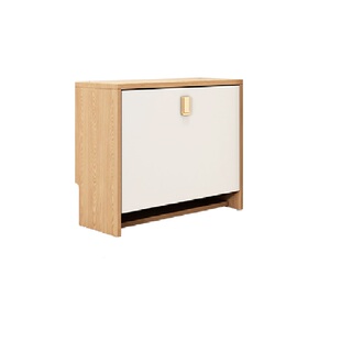 超薄翻斗鞋柜配套换鞋凳简约现代北欧原木灰白色17/24cm厚穿鞋凳