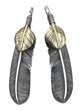 纯银吊坠复古羽毛日韩风格潮饰