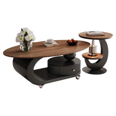 带轮客厅家用可移动边几茶几组合