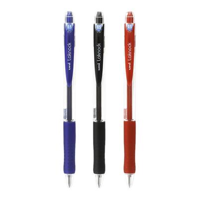 日本UNI三菱SN-100圆珠笔原子笔走珠笔按动式签字笔头红蓝黑色0.5mm学生用三色可选官方旗舰店替芯SA-5CN