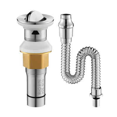 304不锈钢面盆洗脸盆下水器去水器台盆洗手池防臭下水管排水配件