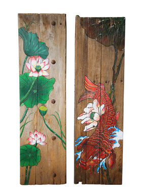 老榆木门板雕刻书法可定制装饰画