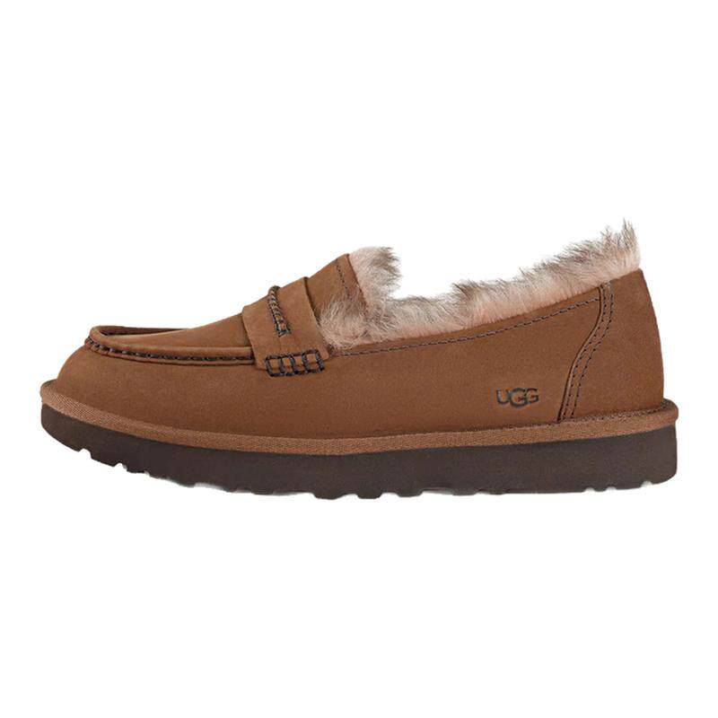 UGG ELLIS NUBUCK 女士牛巴革一脚蹬乐福鞋羊毛雪地靴1183310-BLK