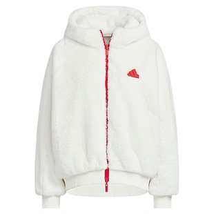 阿迪达斯马思纯同款蛇年新年款双面穿人造毛皮连帽夹克外套JM8834