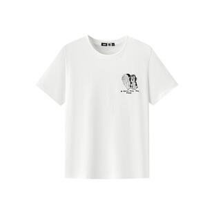 森马短袖T恤女夏季小狗刺绣纯棉宽松衣服图案可爱休闲女生套头衫