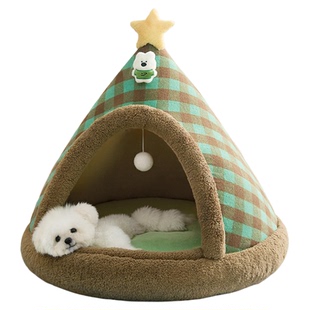 狗窝加厚冬天保暖半封闭安全感帐篷小型犬睡觉的床猫窝四季通用