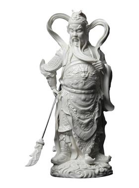 戴玉堂陶瓷摆件《关公伽蓝韦陀菩萨像》陈戴茹瓷雕佛像客厅供奉