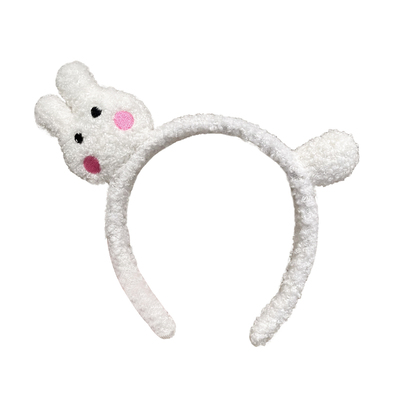 洗脸用秋冬可爱毛绒蕾丝头箍