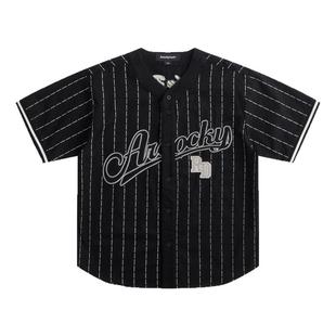 ROCKYROAD hiphop街舞潮服条纹字母大印花棒球衫少儿街舞演出服