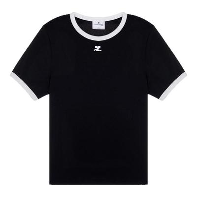 courreges 春夏新款女士棉质短袖圆领T恤银泰百货精品 301574