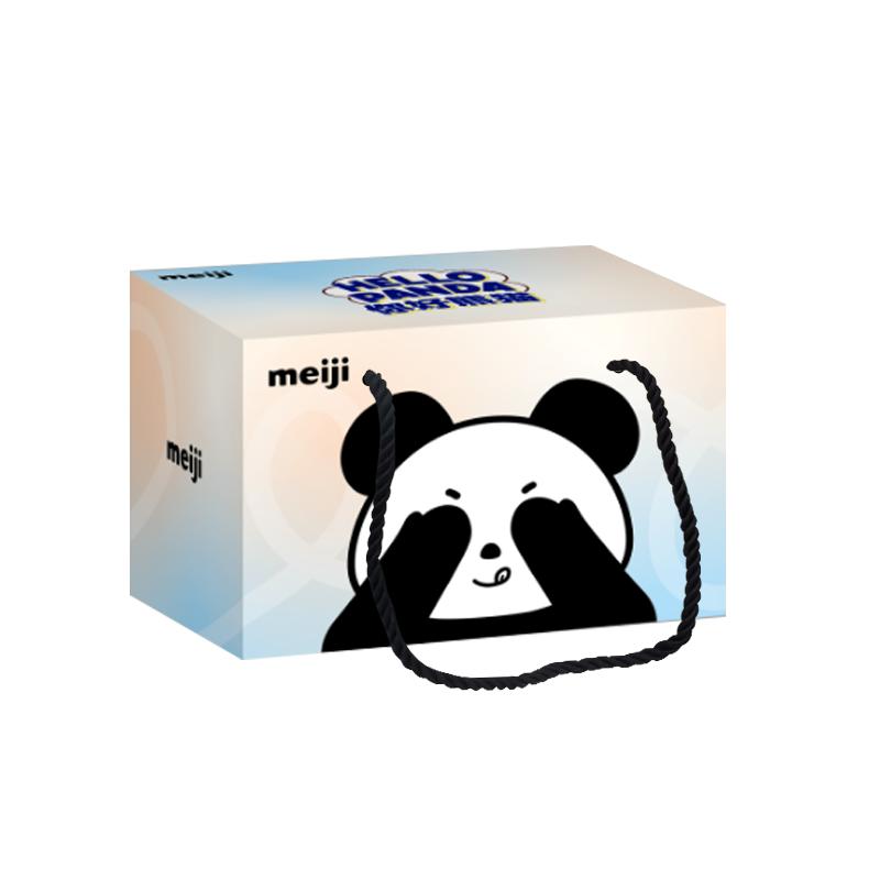 【赠熊猫挂件】明治你好熊猫夹心饼干礼盒可爱礼物休闲零食送礼
