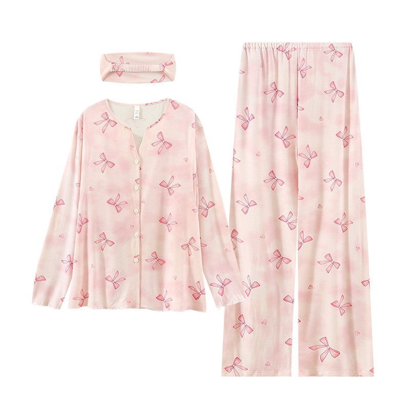 送发带-莫代尔月子服夏季薄款产后孕妇睡衣春秋产妇哺乳家居服女