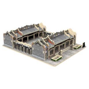 迪爱歪国风地标古建筑模型3diy手工拼装微缩景观古典房屋书房摆件