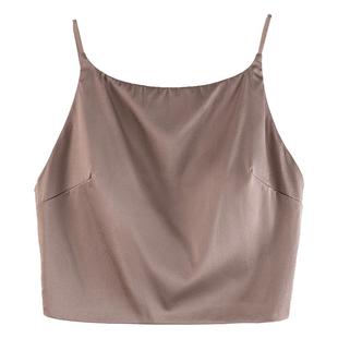 有致双面真丝带胸垫小胸吊带文胸抹胸式防走光内搭细肩带美背内衣