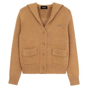 WE11DONE 春季新款女士卡其色复古开衫毛衣银泰百货精品301574