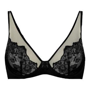 女聚拢全罩杯超薄文胸大胸显小防下垂缩胸大码蕾丝内衣有钢圈薄款