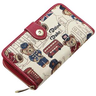 邻家小妃长款钱包女士2026新款实用拉链磁扣可爱小熊学生皮夹钱夹