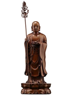 纯紫铜地藏王菩萨佛像摆件工艺品