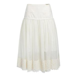 cheap art label 米白色多层蕾丝拼接半透纱裙半身裙女26春季新款