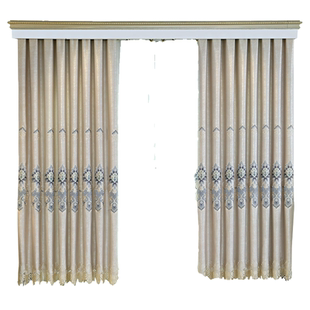 定制窗帘欧式高精密提花遮光客厅卧室飘窗绣花布帘成品落地窗纱帘