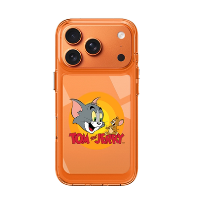 适用于苹果17promax手机壳新款iPhone17pro外壳全包防摔橙色猫和老鼠iPhone17promax透明硅胶卡通男女保护套