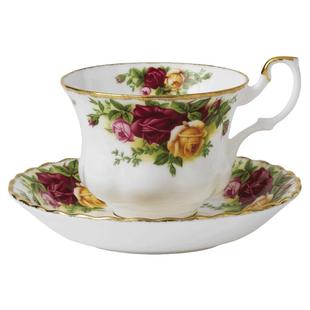 Royal Albert皇家阿尔伯特老镇玫瑰骨瓷英式咖啡杯茶杯碟精致礼物
