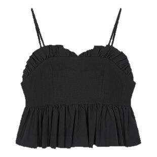MOUSSY 夏季新品甜美荷叶边抽褶花苞蓬蓬吊带衫028ISA30-2161