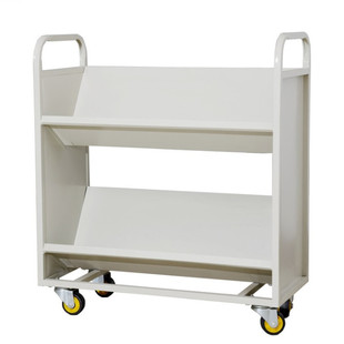 图书馆书车书梯静音小推车二层三层v型w型档案室专用移动平板推车