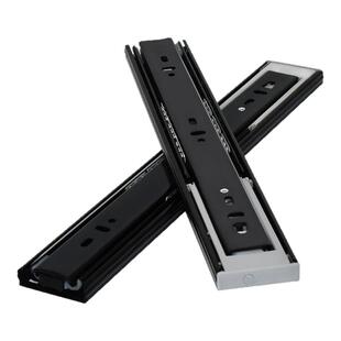 抽屉滑轨轨道阻尼缓冲托底滑道衣柜床头柜橱柜侧装三节轨重型导轨