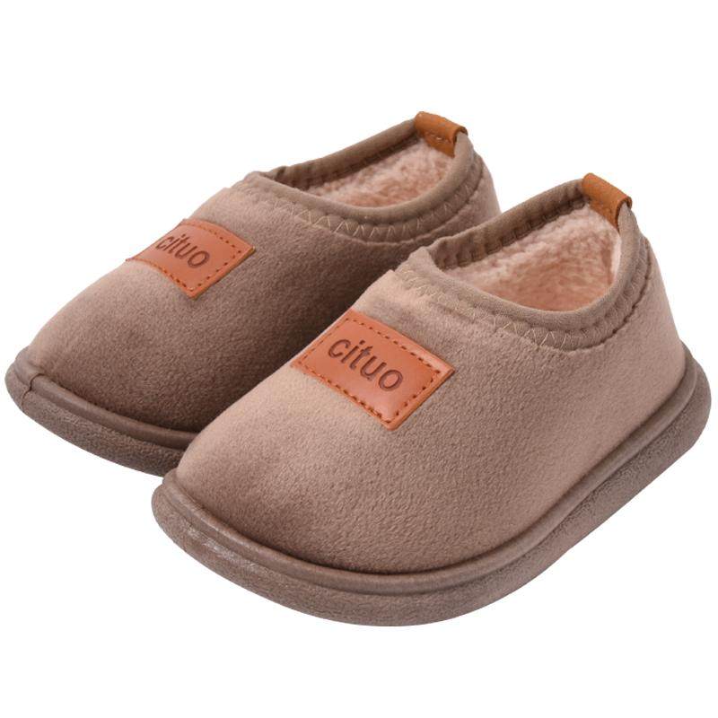 儿童棉拖鞋男秋冬季室内家居用小孩女宝宝包跟防滑软底毛毛绒棉鞋