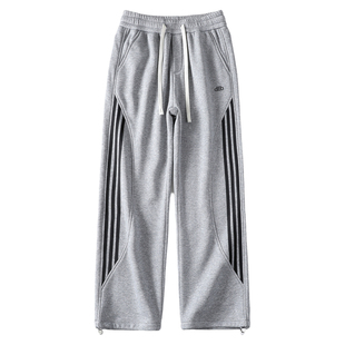 秋冬款休闲长裤子男孩初中高中学生加绒加厚青少年大童直筒卫裤潮