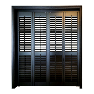 厂家直销网红圣德科品牌白色实木折叠百叶窗折叠门活动百叶隔断门