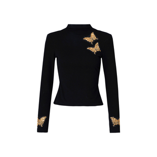 MD进进原创【雕刻美感】2025秋冬新款时尚高级气质显瘦打底上衣