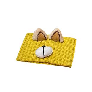 可爱小熊耳朵卡通束发带运动发带月子发套高弹力宽边毛线针织发箍