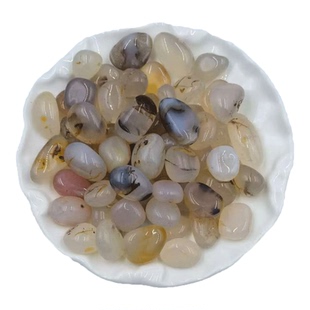 天然海洋玉髓玛瑙鹅卵石水小石头鱼缸造景装饰花盆多肉铺面石子盆