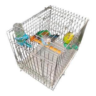 加密小型鸟笼黄雀绣眼鹦鹉虎皮宠儿新家外出便携运输洗澡金属笼