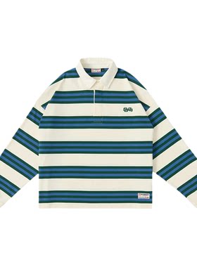 SUMMERGAMES条纹橄榄球Polo