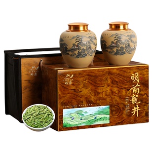 茶叶2026年特级明前龙井茶头采绿茶400克紫砂礼盒装送礼领导长辈