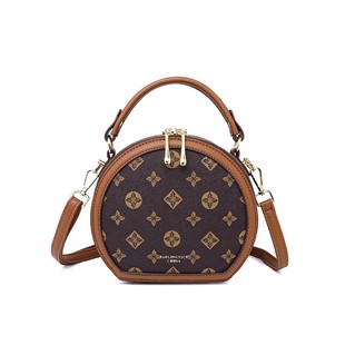 包包高级感轻奢小众斜挎包时尚高级感印花女包单肩手提复古小圆包